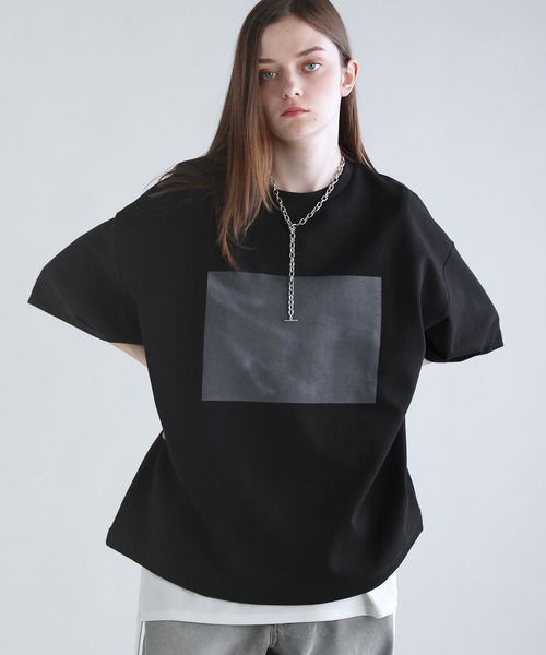 SOCCE（ソーシー）の「コットンポンチタック5分袖ドレーププリントカットソー（Tシャツ/カットソー・メンズ・ブラック系1/ホワイト系1/ブラック系2/ホワイト系2・M/S/XL/L）」の16枚目の写真