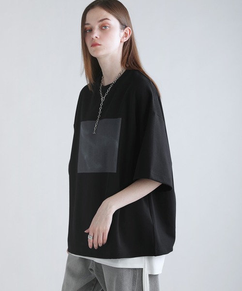 SOCCE（ソーシー）の「コットンポンチタック5分袖ドレーププリントカットソー（Tシャツ/カットソー・メンズ・ブラック系1/ホワイト系1/ブラック系2/ホワイト系2・M/S/XL/L）」の19枚目の写真