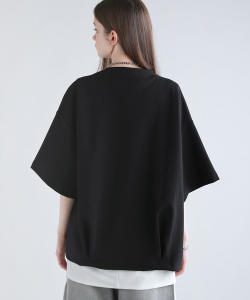 SOCCE（ソーシー）の「コットンポンチタック5分袖ドレーププリントカットソー（Tシャツ/カットソー・メンズ・ブラック系1/ホワイト系1/ブラック系2/ホワイト系2・M/S/XL/L）」の20枚目の写真