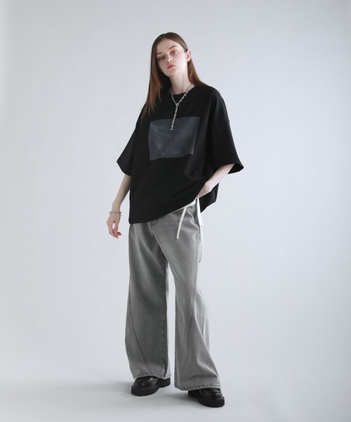 SOCCE（ソーシー）の「コットンポンチタック5分袖ドレーププリントカットソー（Tシャツ/カットソー・メンズ・ブラック系1/ホワイト系1/ブラック系2/ホワイト系2・M/S/XL/L）」の22枚目の写真