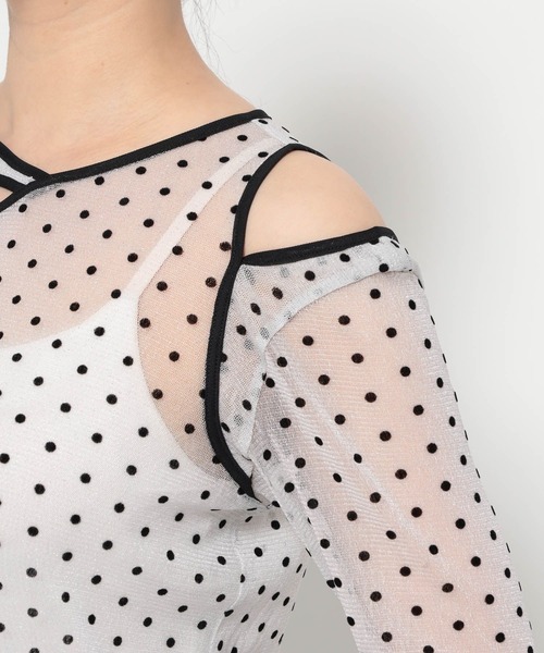 HARE(ハレ)の「ドットガラシアーT(HARE)(Tシャツ/カットソー・レディース・ホワイト/ブラック・FREE)」の7枚目の写真