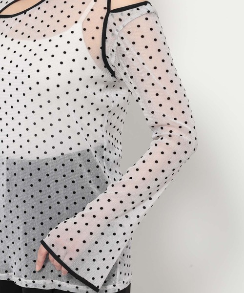 HARE(ハレ)の「ドットガラシアーT(HARE)(Tシャツ/カットソー・レディース・ホワイト/ブラック・FREE)」の8枚目の写真