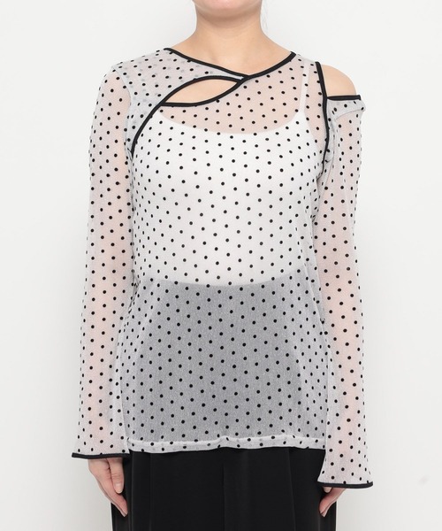 HARE(ハレ)の「ドットガラシアーT(HARE)(Tシャツ/カットソー・レディース・ホワイト/ブラック・FREE)」の3枚目の写真