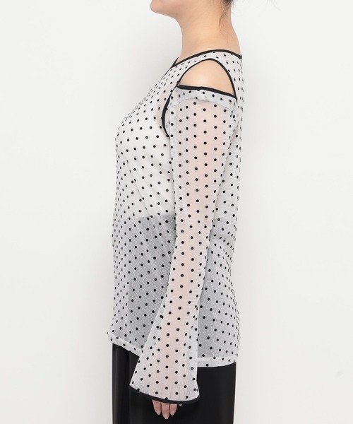 HARE(ハレ)の「ドットガラシアーT(HARE)(Tシャツ/カットソー・レディース・ホワイト/ブラック・FREE)」の4枚目の写真