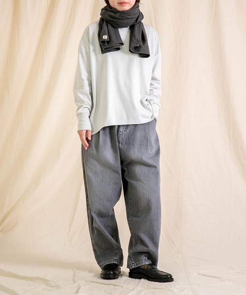 Brocante（ブロカント）の「[Brocante / ブロカント] ヴィンテージ天竺 ユニヴェルセルロンTシャツ（Tシャツ/カットソー・レディース・ブラック/ライトグレー/アイボリー・2）」の5枚目の写真