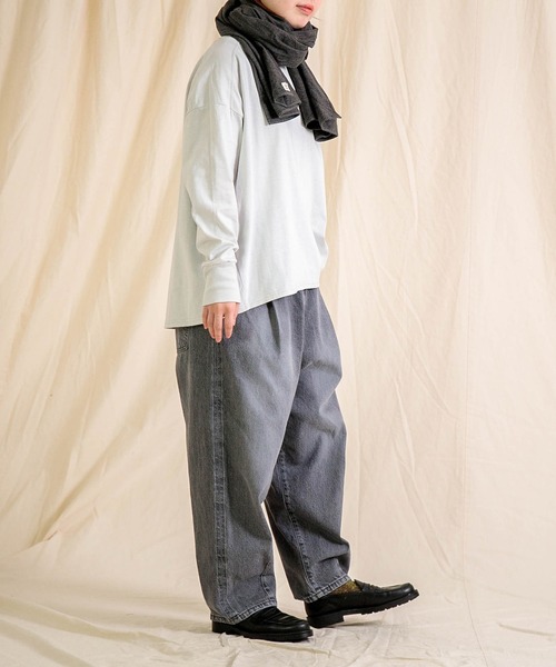Brocante（ブロカント）の「[Brocante / ブロカント] ヴィンテージ天竺 ユニヴェルセルロンTシャツ（Tシャツ/カットソー・レディース・ブラック/ライトグレー/アイボリー・2）」の6枚目の写真
