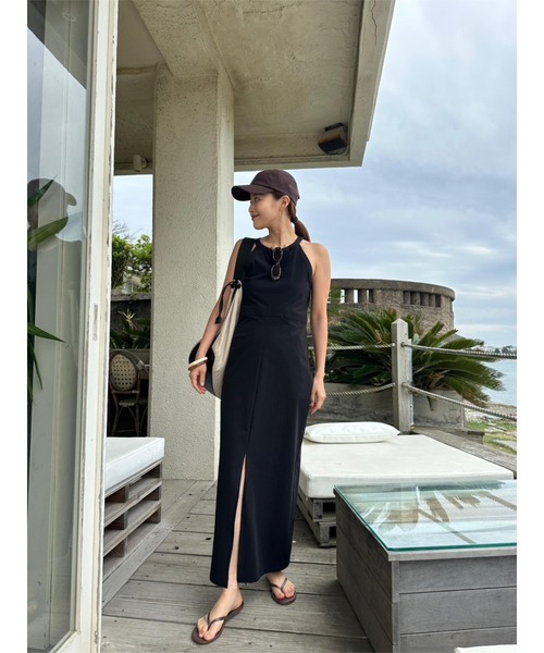 TRUNC88 Waterlike Side Open Dress ロングワンピ TRUNC（トランク
