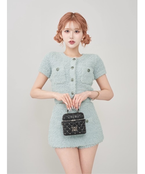 Darich（ダーリッチ）の「カラーツイードニットセットアップ（セットアップ・レディース・イエロー/アイボリー/ライラック/サックスブルー・FREE/FL）」の3枚目の写真