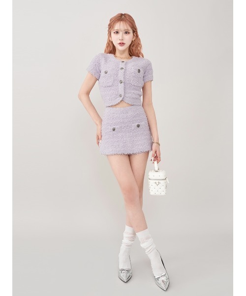 Darich（ダーリッチ）の「カラーツイードニットセットアップ（セットアップ・レディース・イエロー/アイボリー/ライラック/サックスブルー・FREE/FL）」の9枚目の写真