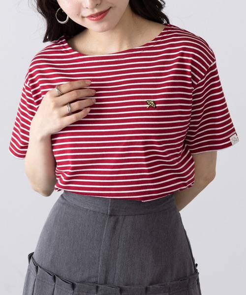 Arnie Arnold Palmer(アーニーアーノルドパーマー)の「【ARNIE】9054543 先染ボーダーフェルト刺繍半袖Tシャツ(Tシャツ/カットソー・レディース・ブルー/ブラック/ワイン・M/L/LL)」の16枚目の写真