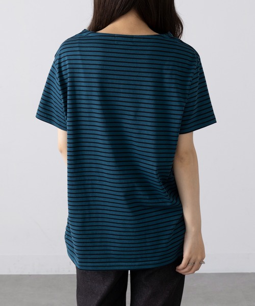 Arnie Arnold Palmer(アーニーアーノルドパーマー)の「【ARNIE】9054543 先染ボーダーフェルト刺繍半袖Tシャツ(Tシャツ/カットソー・レディース・ブルー/ブラック/ワイン・M/L/LL)」の11枚目の写真