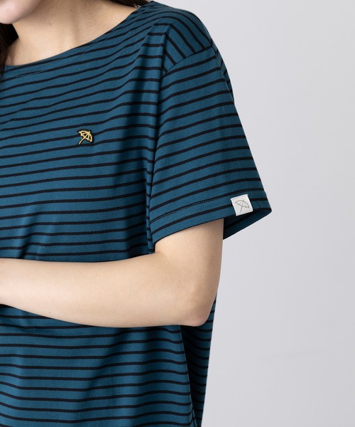 Arnie Arnold Palmer(アーニーアーノルドパーマー)の「【ARNIE】9054543 先染ボーダーフェルト刺繍半袖Tシャツ(Tシャツ/カットソー・レディース・ブルー/ブラック/ワイン・M/L/LL)」の7枚目の写真