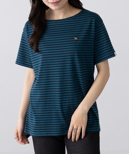 Arnie Arnold Palmer(アーニーアーノルドパーマー)の「【ARNIE】9054543 先染ボーダーフェルト刺繍半袖Tシャツ(Tシャツ/カットソー・レディース・ブルー/ブラック/ワイン・M/L/LL)」の8枚目の写真