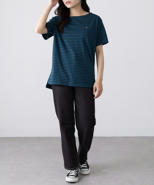 Arnie Arnold Palmer(アーニーアーノルドパーマー)の「【ARNIE】9054543 先染ボーダーフェルト刺繍半袖Tシャツ(Tシャツ/カットソー・レディース・ブルー/ブラック/ワイン・M/L/LL)」の12枚目の写真