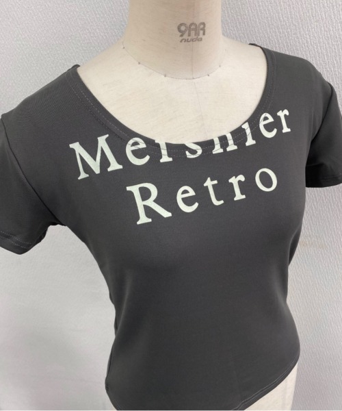 LADY LIKE(レディライク)の「ラウンドネックロゴTシャツ(Tシャツ/カットソー・レディース・チャコールグレー/ベージュ・M)」の19枚目の写真