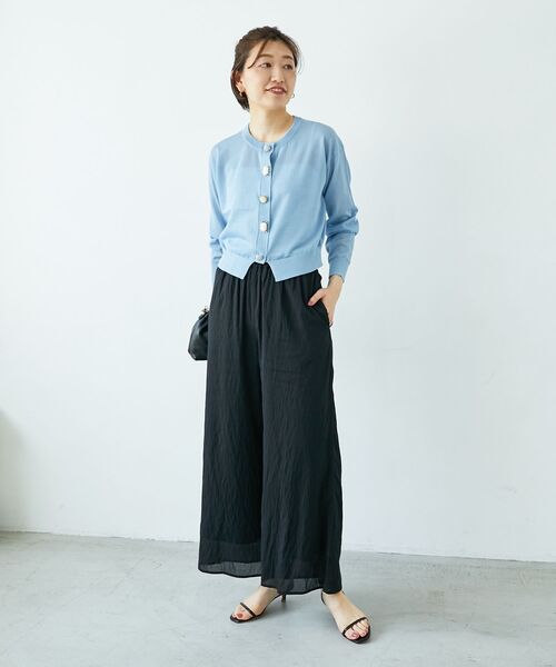 le.coeur blanc(ルクールブラン)の「リネンライクシアーボイルイージーパンツ(その他パンツ・レディース・ブラウン/ブラック・38)」の7枚目の写真