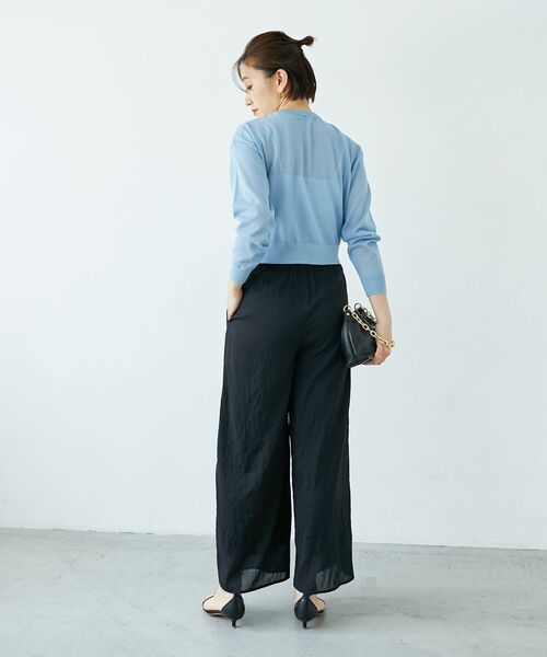 le.coeur blanc(ルクールブラン)の「リネンライクシアーボイルイージーパンツ(その他パンツ・レディース・ブラウン/ブラック・38)」の14枚目の写真