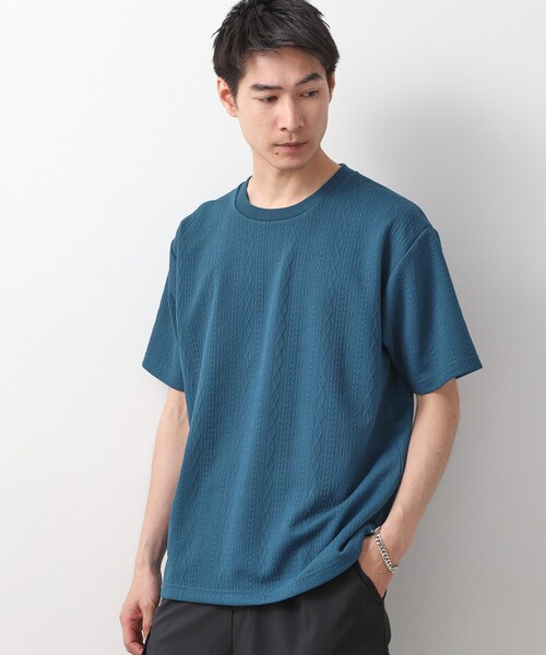 THE SHOP TK (ザ ショップ ティーケー )の「ライトフクレジャカード 半袖Tシャツ 洗濯機OK(Tシャツ/カットソー・メンズ・オフホワイト/ブラウン系/ブルーグリーン/ネイビー・02/03/04)」の4枚目の写真