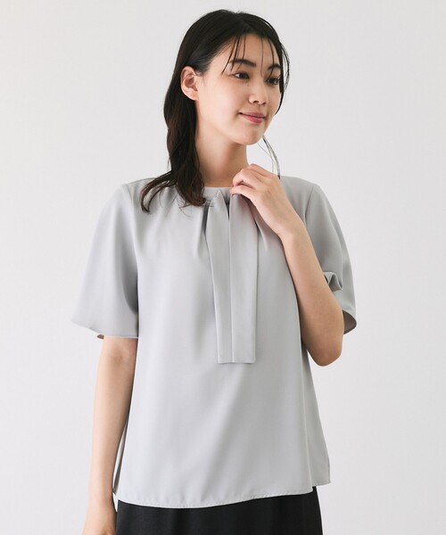 Jayro(ジャイロ)の「前ボウタイ半袖ブラウス(シャツ/ブラウス・レディース・ホワイト/ネイビー/ピンク系その他2/ブルー系その他6・M)」の8枚目の写真