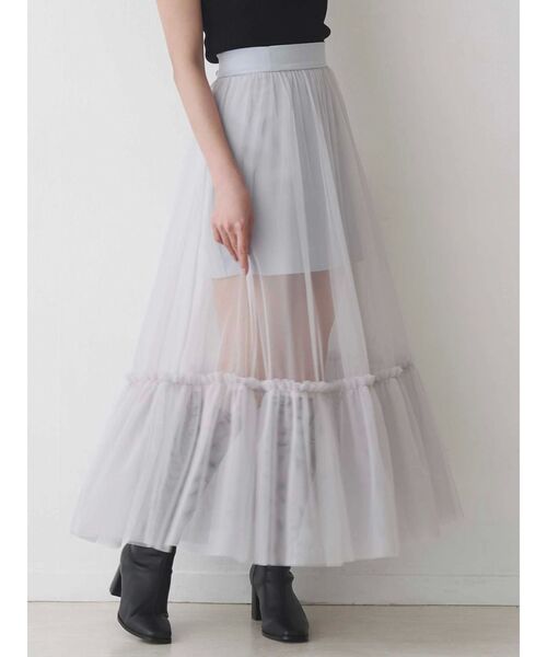 MERCURYDUO(マーキュリーデュオ)の「チュールティアードスカート(スカート・レディース・ライトブルー/オフホワイト・SMALL/MEDIUM)」の1枚目の写真