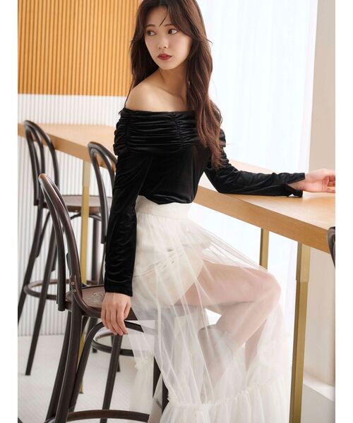 MERCURYDUO(マーキュリーデュオ)の「チュールティアードスカート(スカート・レディース・ライトブルー/オフホワイト・SMALL/MEDIUM)」の8枚目の写真