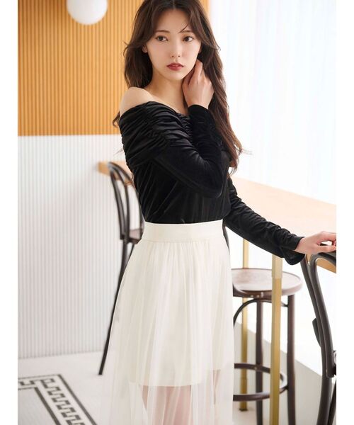 MERCURYDUO(マーキュリーデュオ)の「チュールティアードスカート(スカート・レディース・ライトブルー/オフホワイト・SMALL/MEDIUM)」の9枚目の写真