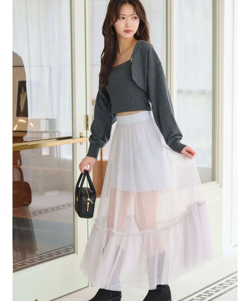 MERCURYDUO(マーキュリーデュオ)の「チュールティアードスカート(スカート・レディース・ライトブルー/オフホワイト・SMALL/MEDIUM)」の11枚目の写真