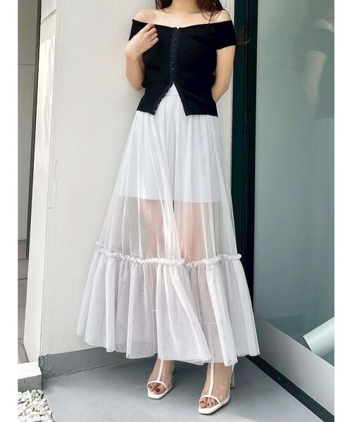 MERCURYDUO(マーキュリーデュオ)の「チュールティアードスカート(スカート・レディース・ライトブルー/オフホワイト・SMALL/MEDIUM)」の13枚目の写真