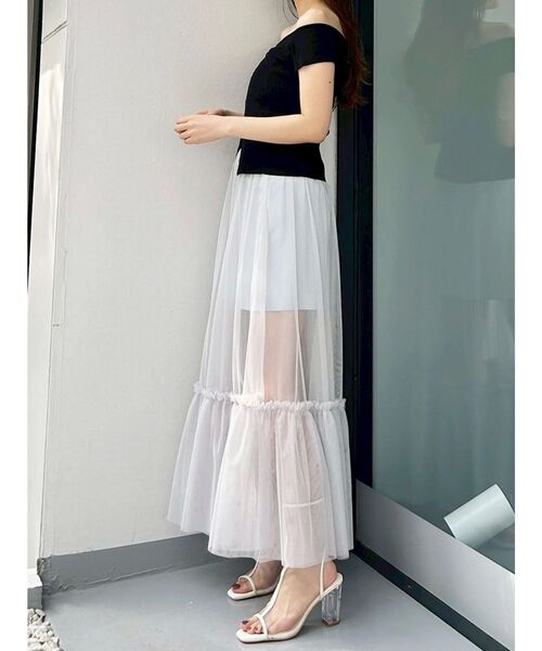 MERCURYDUO(マーキュリーデュオ)の「チュールティアードスカート(スカート・レディース・ライトブルー/オフホワイト・SMALL/MEDIUM)」の14枚目の写真