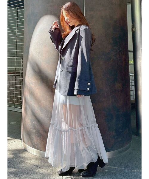 MERCURYDUO(マーキュリーデュオ)の「チュールティアードスカート(スカート・レディース・ライトブルー/オフホワイト・SMALL/MEDIUM)」の16枚目の写真