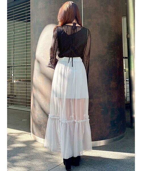 MERCURYDUO(マーキュリーデュオ)の「チュールティアードスカート(スカート・レディース・ライトブルー/オフホワイト・SMALL/MEDIUM)」の20枚目の写真
