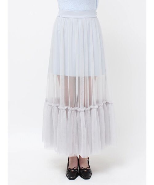 MERCURYDUO(マーキュリーデュオ)の「チュールティアードスカート(スカート・レディース・ライトブルー/オフホワイト・SMALL/MEDIUM)」の21枚目の写真