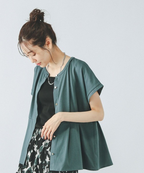 GLOBAL WORK（グローバルワーク）の「リッチクリーンペプラム/289379（Tシャツ/カットソー・レディース・ブラック/グレイッシュベージュ/グリーン系その他7・LARGE/MEDIUM）」の3枚目の写真