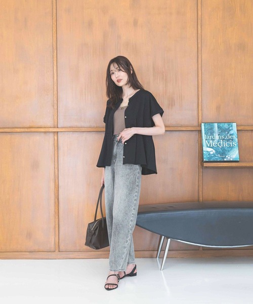 GLOBAL WORK（グローバルワーク）の「リッチクリーンペプラム/289379（Tシャツ/カットソー・レディース・ブラック/グレイッシュベージュ/グリーン系その他7・LARGE/MEDIUM）」の8枚目の写真