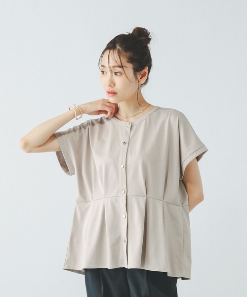 GLOBAL WORK（グローバルワーク）の「リッチクリーンペプラム/289379（Tシャツ/カットソー・レディース・ブラック/グレイッシュベージュ/グリーン系その他7・LARGE/MEDIUM）」の21枚目の写真