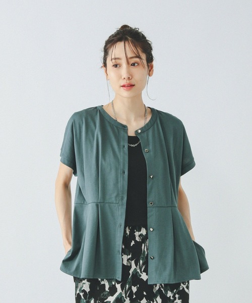 GLOBAL WORK（グローバルワーク）の「リッチクリーンペプラム/289379（Tシャツ/カットソー・レディース・ブラック/グレイッシュベージュ/グリーン系その他7・LARGE/MEDIUM）」の16枚目の写真