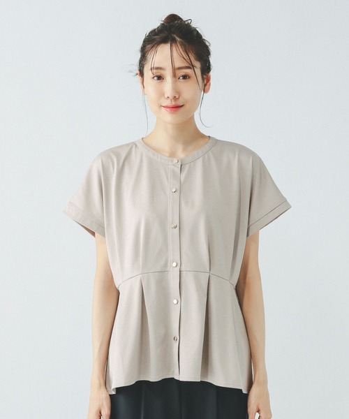 GLOBAL WORK（グローバルワーク）の「リッチクリーンペプラム/289379（Tシャツ/カットソー・レディース・ブラック/グレイッシュベージュ/グリーン系その他7・LARGE/MEDIUM）」の15枚目の写真