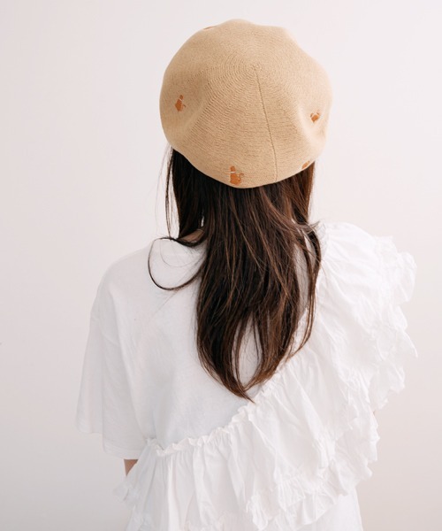 polcadot（ポルカドット）の「ねこ刺繍サーモベレー（ハンチング/ベレー帽・レディース・グレー/ブラック/ベージュ・FREE）」の20枚目の写真