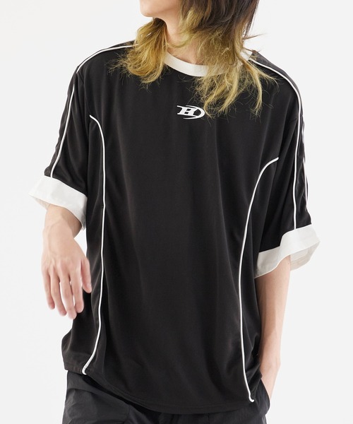 Theater code(シアターコード)の「Sporty Line Design T-Shirt/スポーティー ラインデザインTシャツ 秋 秋服メンズ 2026年秋冬(Tシャツ/カットソー・メンズ・ホワイト/ブラック・M/L)」の1枚目の写真