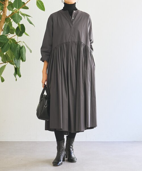 BEARDSLEY（ビアズリー）の「ギャザーワンピース（ワンピース・レディース・ダークグリーン/チャコールグレー/ネイビー・0/1/2）」の17枚目の写真