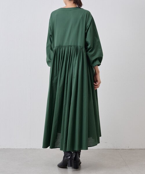 美品✨BEARDSLEY ビアズリー　長袖　ギャザーワンピース　サイズ0 S ドットギャザーワンピース（ワンピース）｜BEARDSLEY