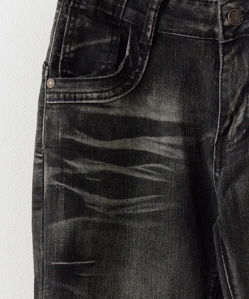 Chick(チック)の「Crushed Flared Denim Pants / クラッシュ加工 フレアデニムパンツ(デニムパンツ・レディース・ブラック/ブルー・M/FREE)」の12枚目の写真