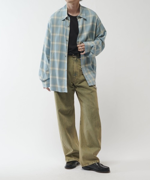 Lui's（ルイス）の「レーヨンオンブレービッグシャツ（シャツ/ブラウス