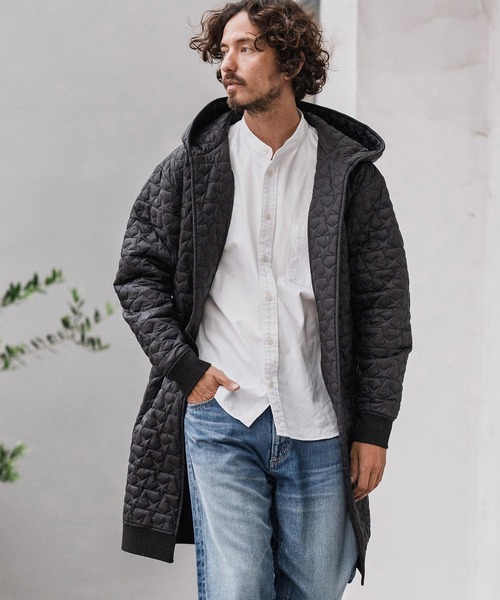CAMBIO（カンビオ）の「mj10869-Star Pattern Quilted Hoodie Coat コート（その他アウター・メンズ・ブラック/オリーブ・S/M/L）」の2枚目の写真
