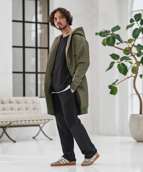 CAMBIO（カンビオ）の「mj10869-Star Pattern Quilted Hoodie Coat コート（その他アウター・メンズ・ブラック/オリーブ・S/M/L）」の4枚目の写真