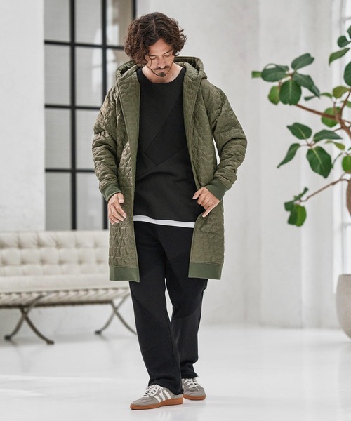 CAMBIO（カンビオ）の「mj10869-Star Pattern Quilted Hoodie Coat コート（その他アウター・メンズ・ブラック/オリーブ・S/M/L）」の5枚目の写真
