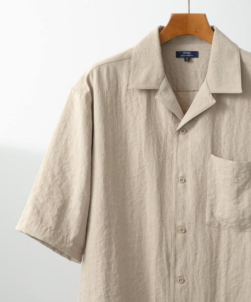 ITEMS URBANRESEARCH（アイテムズ アーバンリサーチ）の「F.S.オープンカラー半袖シャツ（シャツ/ブラウス・メンズ・グレー/ネイビー/カーキ/ベージュ・MEDIUM/LARGE）」の2枚目の写真