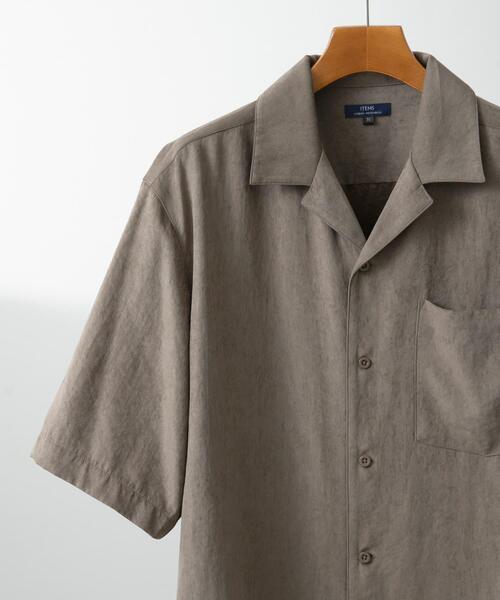 ITEMS URBANRESEARCH（アイテムズ アーバンリサーチ）の「F.S.オープンカラー半袖シャツ（シャツ/ブラウス・メンズ・グレー/ネイビー/カーキ/ベージュ・MEDIUM/LARGE）」の3枚目の写真