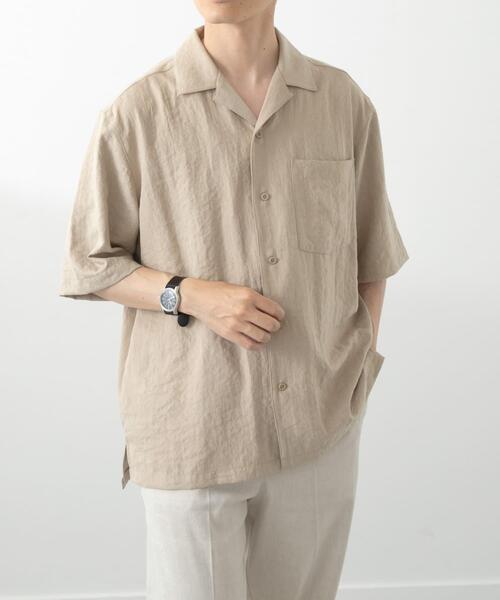 ITEMS URBANRESEARCH（アイテムズ アーバンリサーチ）の「F.S.オープンカラー半袖シャツ（シャツ/ブラウス・メンズ・グレー/ネイビー/カーキ/ベージュ・MEDIUM/LARGE）」の16枚目の写真