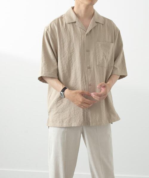 ITEMS URBANRESEARCH（アイテムズ アーバンリサーチ）の「F.S.オープンカラー半袖シャツ（シャツ/ブラウス・メンズ・グレー/ネイビー/カーキ/ベージュ・MEDIUM/LARGE）」の19枚目の写真